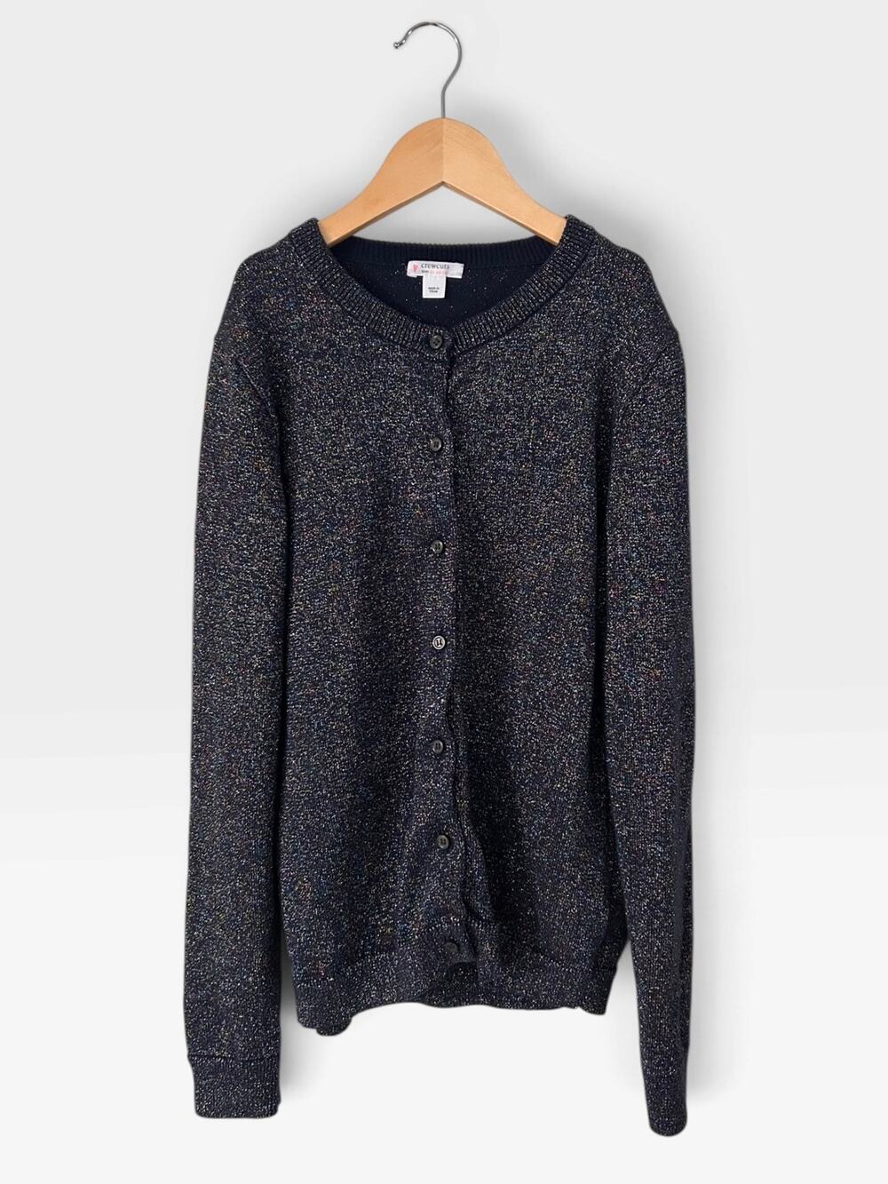Crewcuts Girls’ Metallic Sparkle Cardigan Sweater, Size 12/14